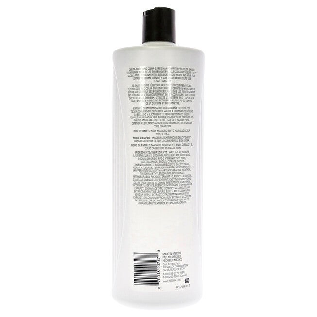 System 3 Cleanser Shampoo by Nioxin for Unisex - 33.8 oz Shampoo, , alternate image number 5
