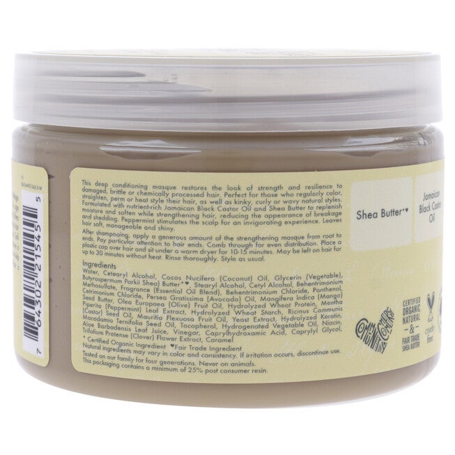 Jamaican Black Castor Oil Strengthen-Grow Restore Treatment Masque by Shea Moisture for Unisex - 12 oz Masque, See Description, alternate image number 2
