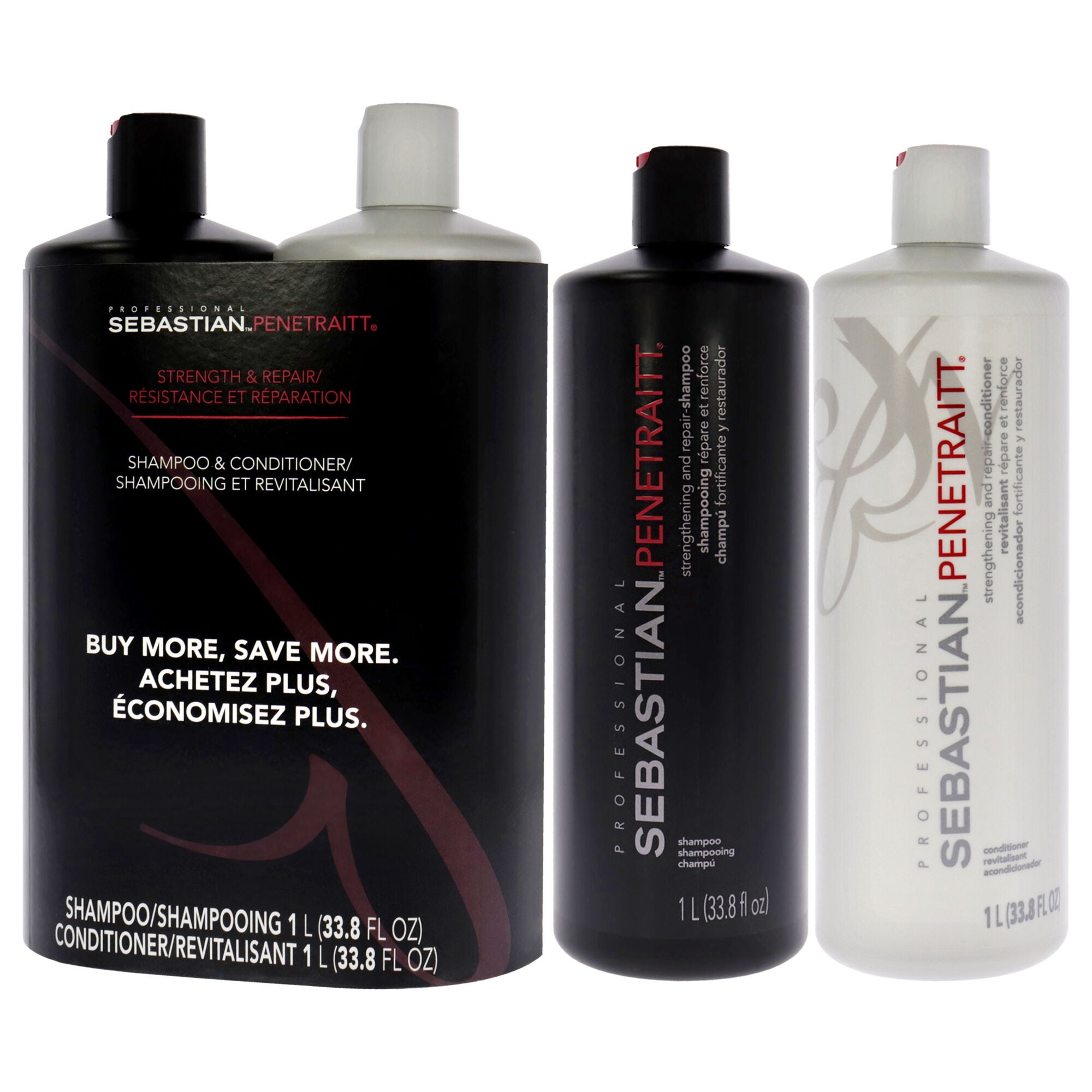 Penetraitt Strength and Repair Duo by Sebastian for Unisex - 2 Pc 33.8oz Shampoo, 33.8oz Conditioner, , alternate image number 7