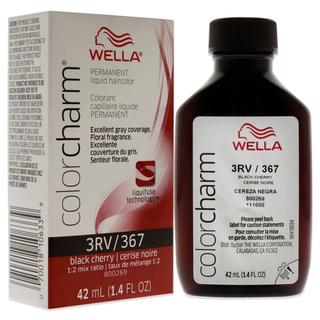 Color Charm Permanent Liquid Hair Color - 367 3RV Black Cherry by Wella for Unisex - 1.42 oz Hair Color, NA, alternate image number null