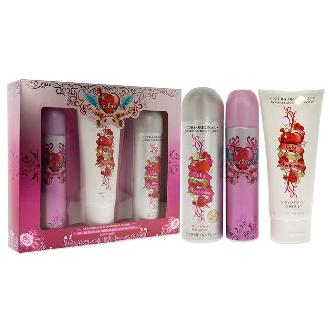Cuba Heartbreaker by Cuba for Women - 3 Pc Gift Set 3.3oz EDP Spray, 6.7oz Body Spray, 4.3oz Body Lotion, , alternate image number null
