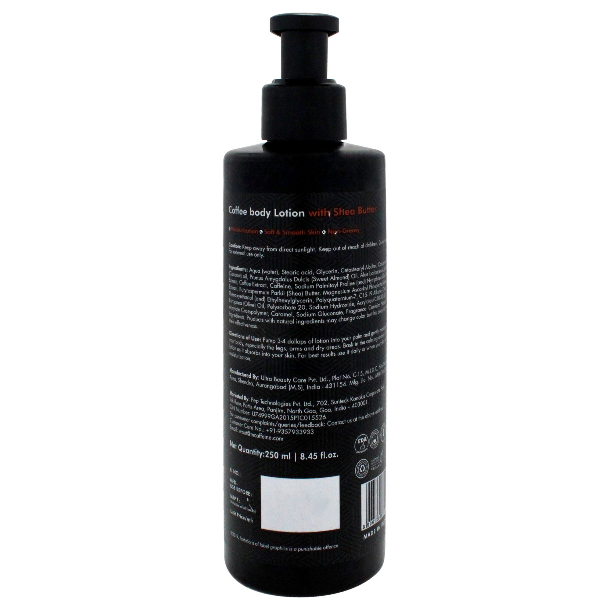 Coffee Body lotion with Shea Butter by mCaffeine for Unisex - 8.45 oz Body Lotion, See Description, alternate image number 2