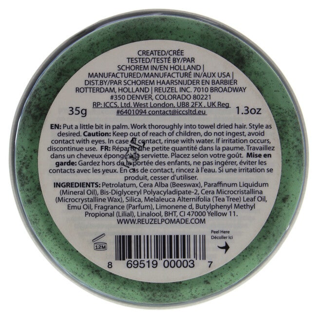 Green Grease Medium Hold Pomade by Reuzel for Men - 1.3 oz Pomade, NA, alternate image number null