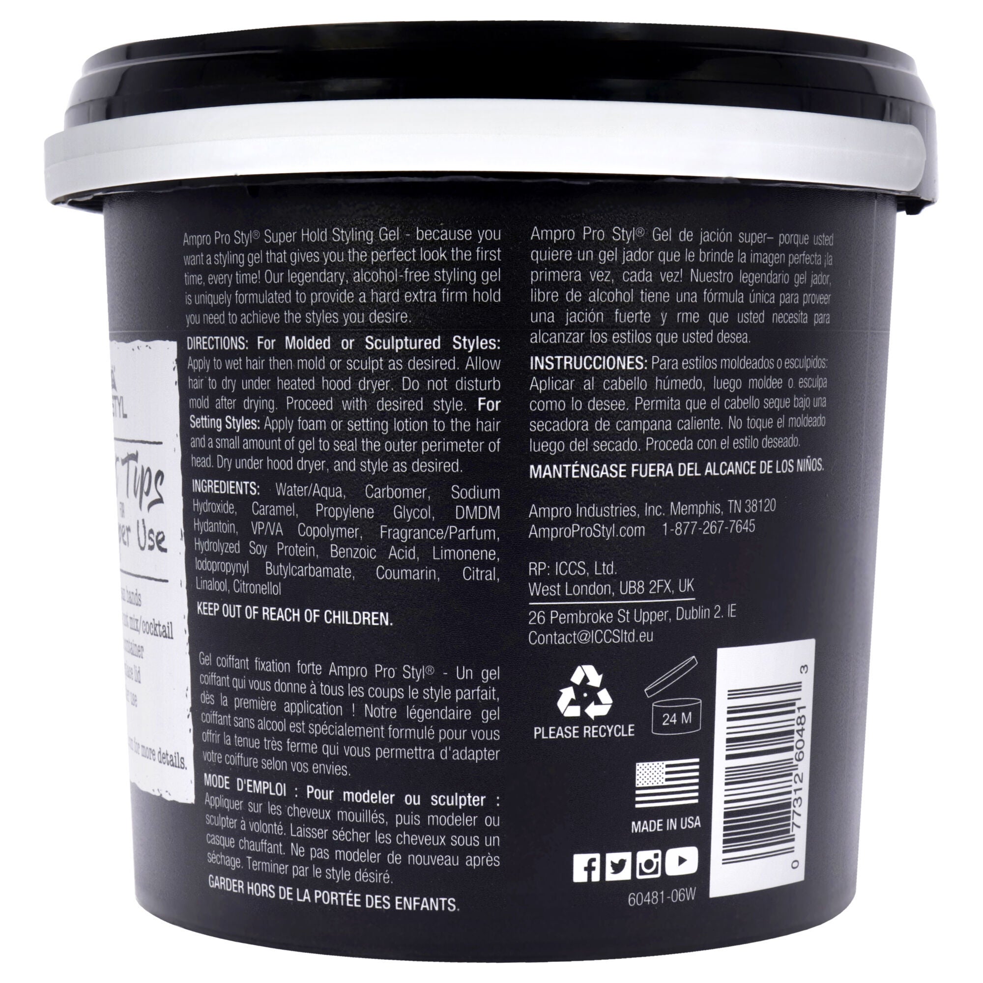 Pro Styl Gel - Super Hold by Ampro for Women - 80 oz Gel, See Description, alternate image number 2