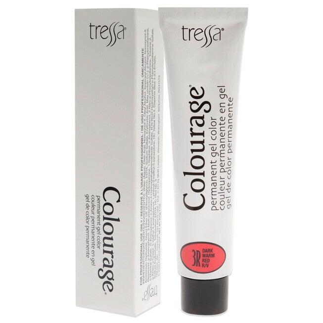 Colourage Permanent Gel Color - 3R Dark Warm Red by Tressa for Unisex - 2 oz Hair Color, , alternate image number null