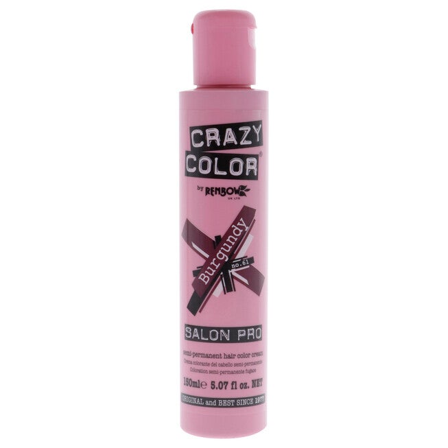 Crazy Color Salon Pro Semi Permanent Hair Color - 61 Burgundy by Crazy Color for Women - 5.07 oz Hair Color, NA, hi-res image number null