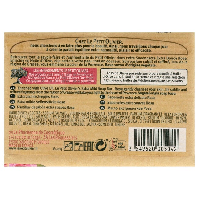 Extra Mild Soaps - Rose by Le Petit Olivier for Women - 2 x 3.5 oz Soap, NA, alternate image number null