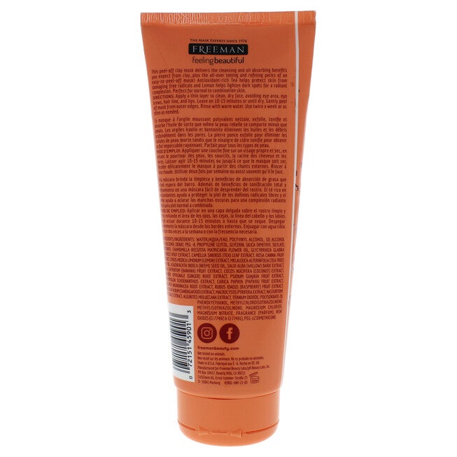 Feeling Beautiful Clearing Peel-Off Clay Mask Sweet Tea and Lemon by Freeman for Unisex - 6 oz Mask, NA, alternate image number null