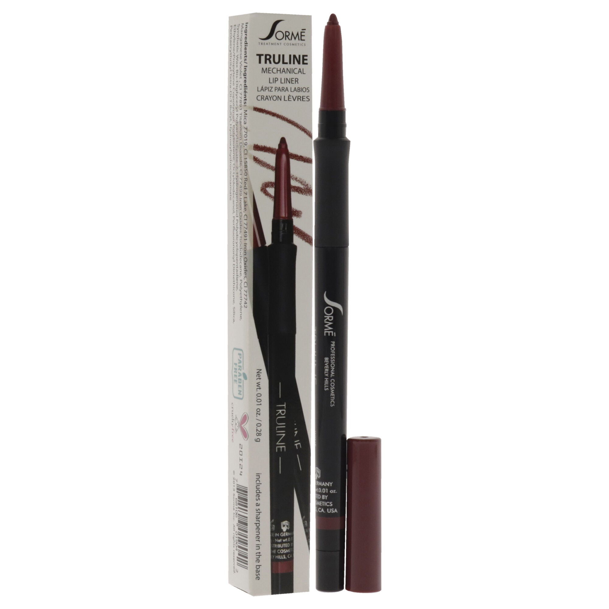 Truline Mechanical Lipliner - MPL02 Wine by Sorme Cosmetics for Women - 0.01 oz Lip Liner, See Description, alternate image number 1