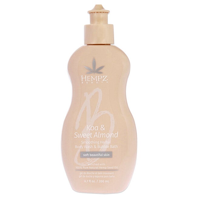 Koa and Sweet Almond Smoothing Herbal Bubble Bath and Body Wash by Hempz for Unisex - 6.7 oz Body Wash, NA, hi-res image number null