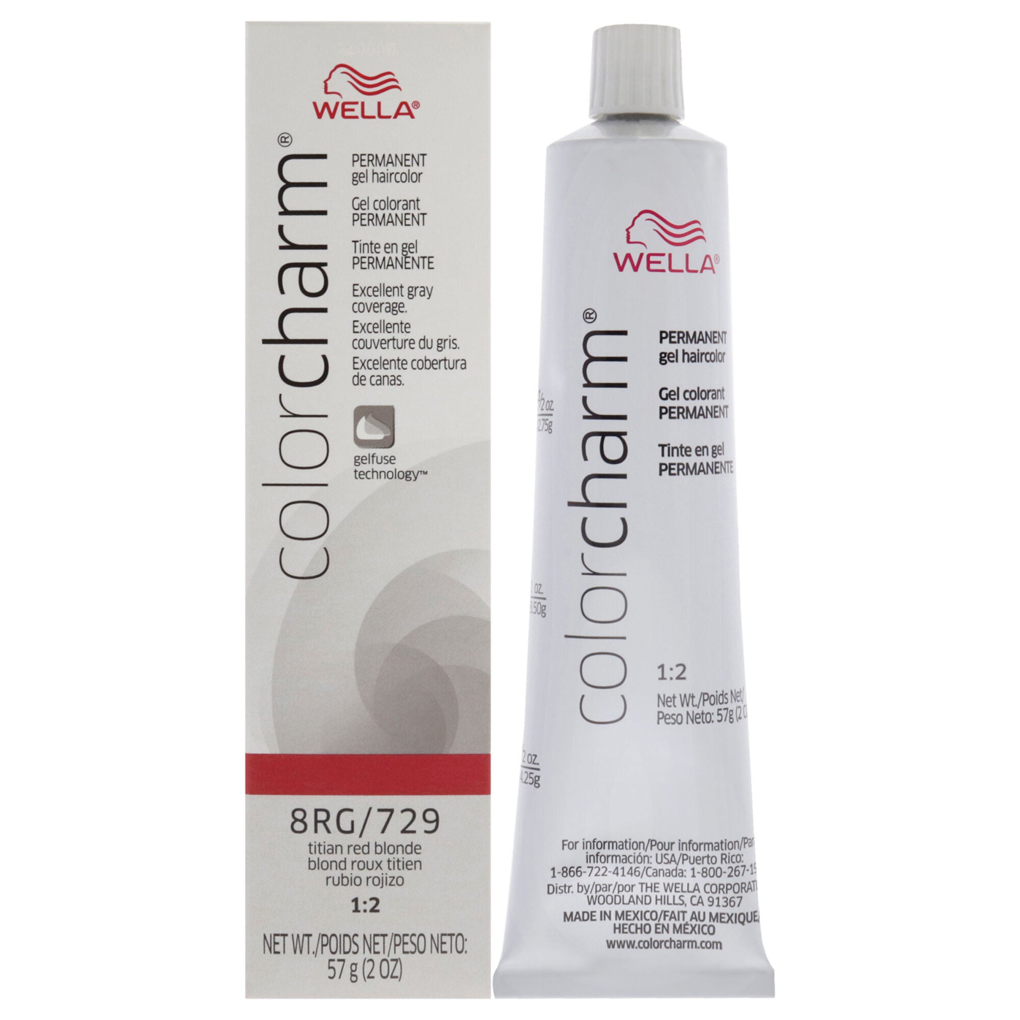 Color Charm Permanent Hair Color Gel - 8RG 729 Titan Red Blonde by Wella for Unisex - 2 oz Hair Color, See Description, hi-res image number 0