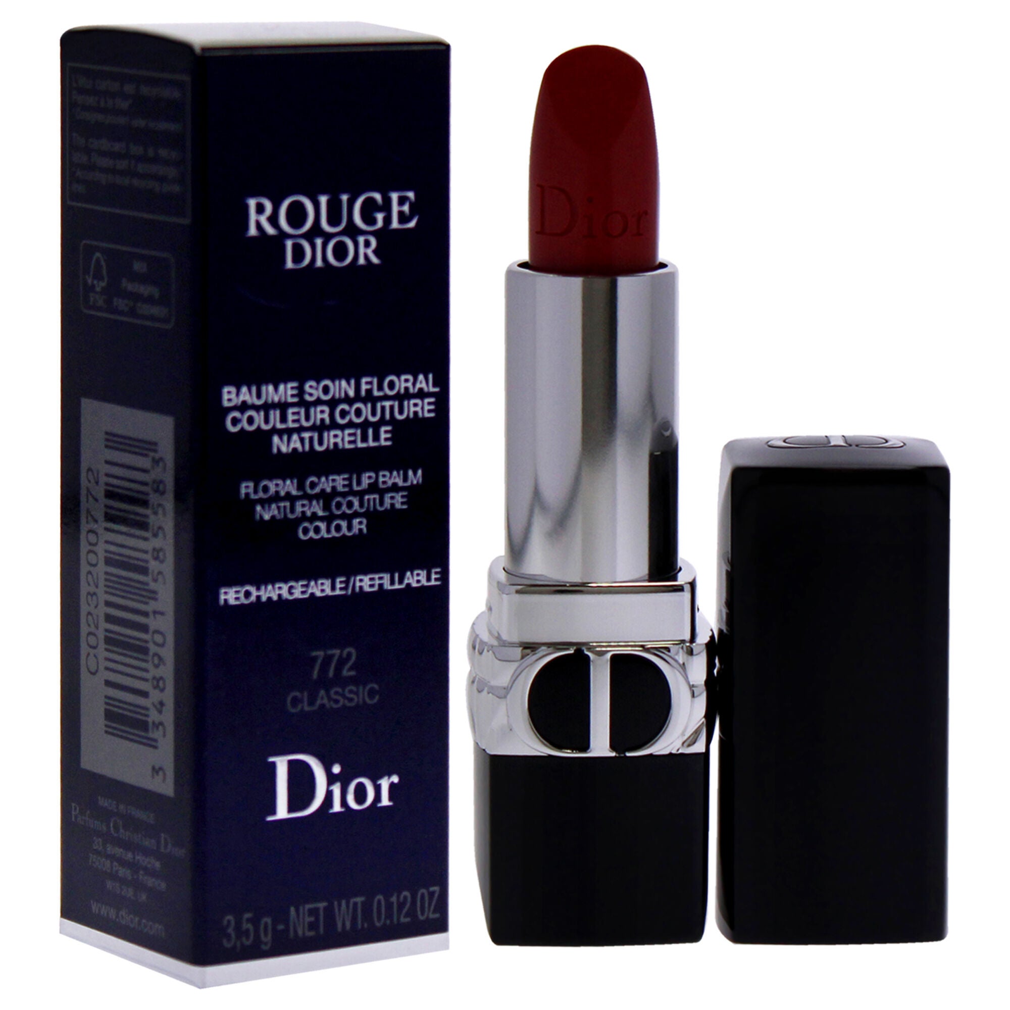 Rouge Dior Floral Care Lip Balm Satin - 772 Classic by Christian Dior for Women - 0.12 oz Lip Balm (Refillable), See Description, alternate image number 1