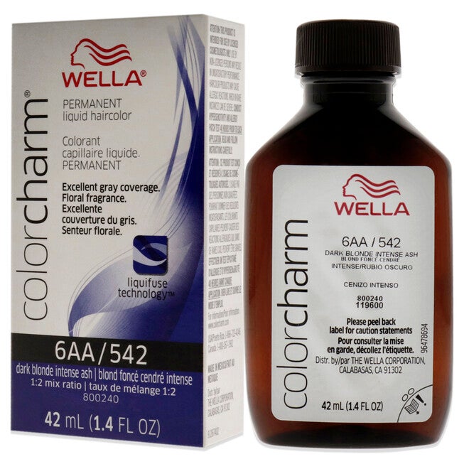 Color Charm Permanent Liquid Hair Color - 542 6AA Ash Blonde by Wella for Unisex - 1.42 oz Hair Color, See Description, alternate image number 3