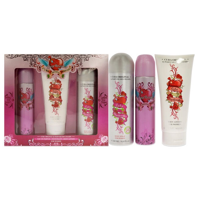 Cuba Heartbreaker by Cuba for Women - 3 Pc Gift Set 3.3oz EDP Spray, 6.7oz Body Spray, 4.3oz Body Lotion, , alternate image number null