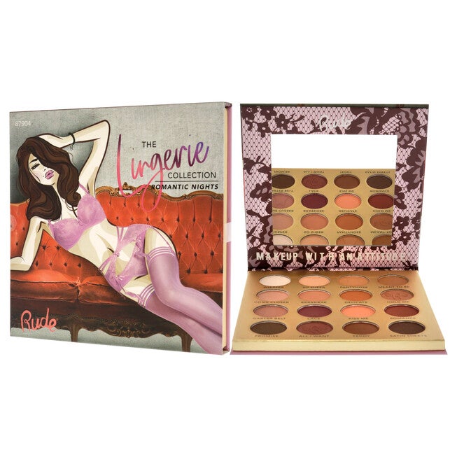 Lingerie Collection 16 Matte Eyeshadow Palette - Romantic Nights by Rude Cosmetics for Women - 0.53 oz Eye Shadow, NA, alternate image number null