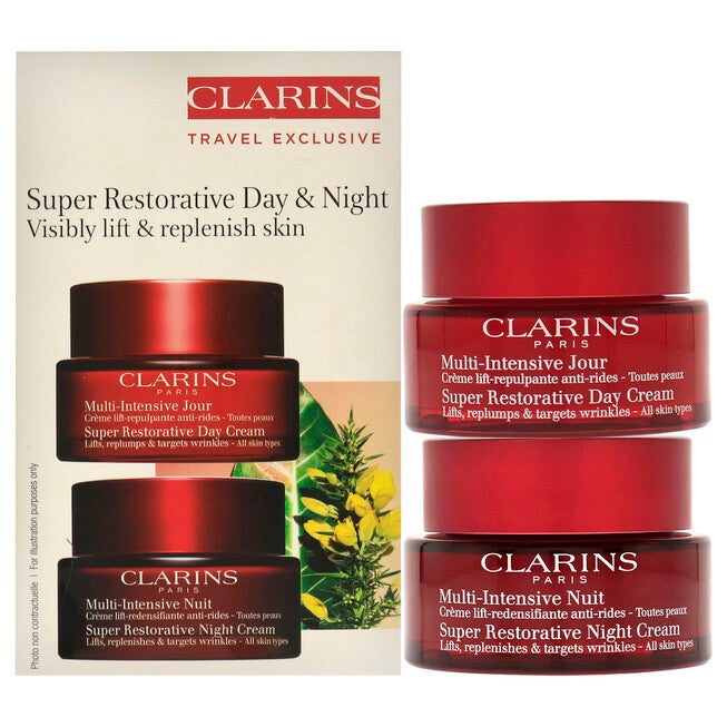 Super Restorative Day and Night Kit by Clarins for Women - 2 Pc 1.7oz Super Restorative Day Cream, 1.7oz Super Restorative Night Cream, , alternate image number null