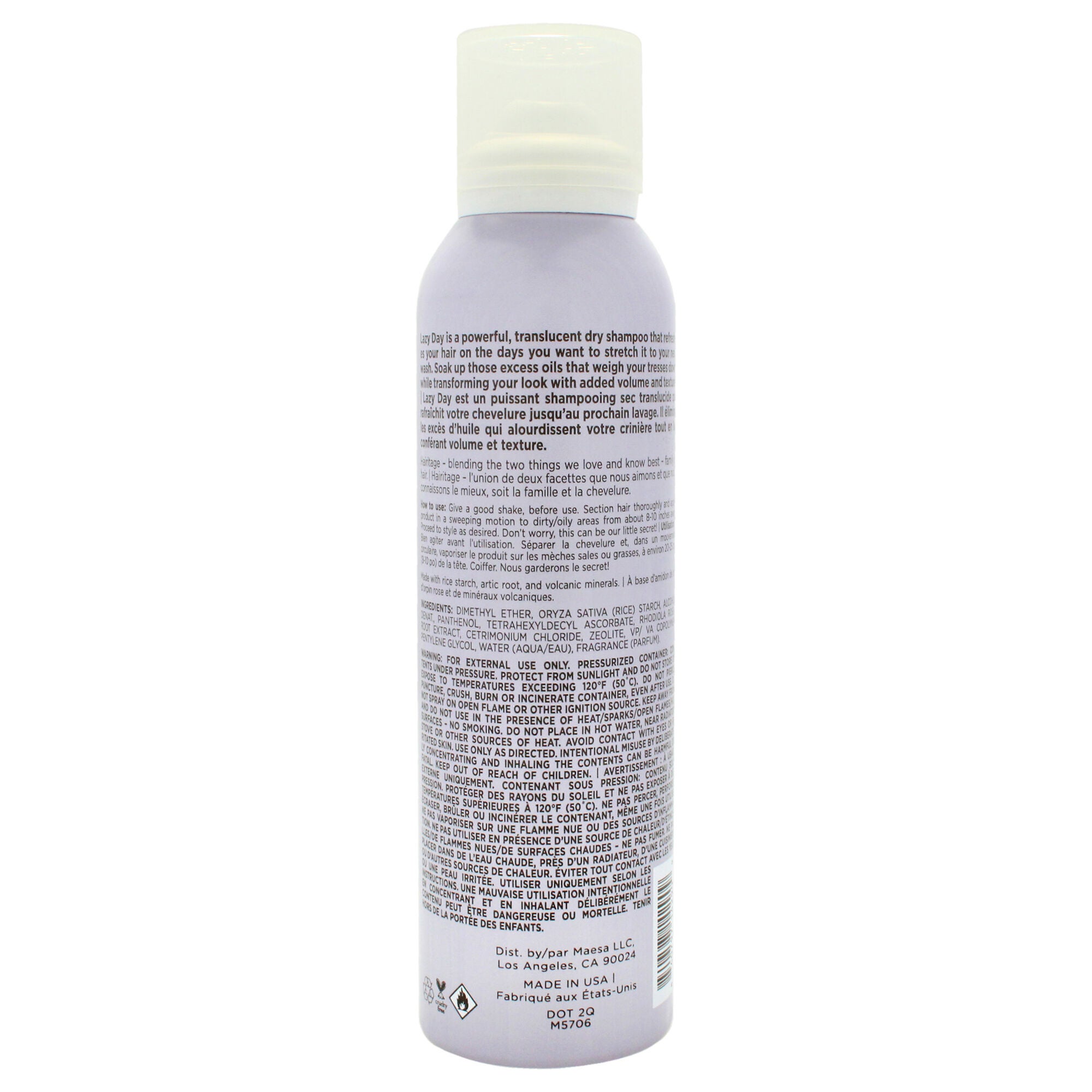 Lazy Day Dry Shampoo by Hairitage By Mindy for Unisex - 5 oz Dry Shampoo, See Description, alternate image number 2
