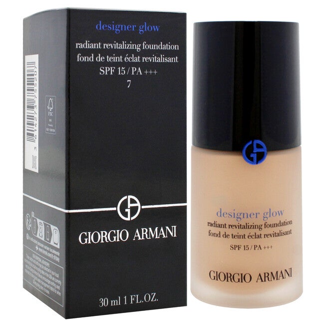 Designer Glow Radiant Revitalizing Foundation SPF 15 Plus - 7 by Giorgio Armani for Women - 1 oz Foundation, NA, alternate image number null