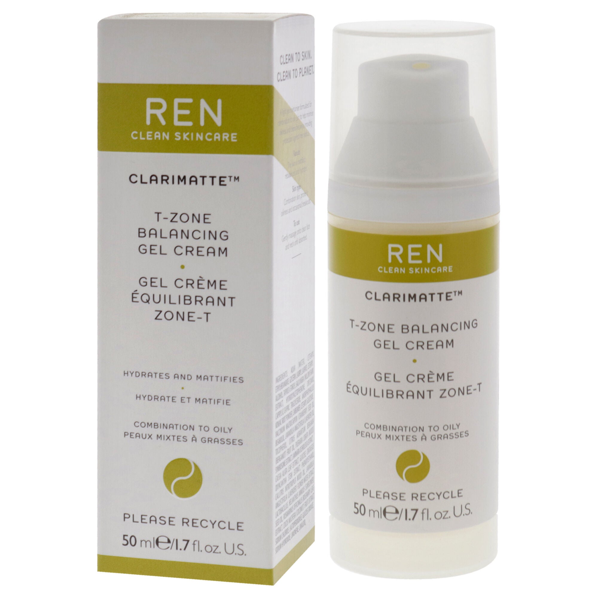 Clarimatte T-Zone Balancing Gel Cream - Combination To Oily Skin by REN for Unisex - 1.7 oz Cream, See Description, alternate image number 3