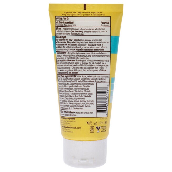 Sheer Mineral Sunscreen Lotion SPF 50 by Babo Botanicals for Unisex - 3 oz Sunscreen, , alternate image number null