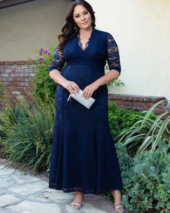 Screen Siren Lace Evening Gown, Nocturnal Navy, hi-res image number null