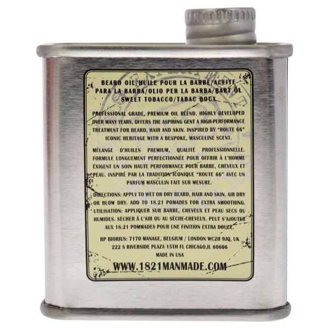 Sweet Tobacco Beard Hair and Skin Oil by 18.21 Man Made for Men - 2 oz Oil, NA, alternate image number null