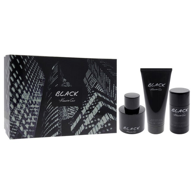 Kenneth Cole Black by Kenneth Cole for Men - 3 Pc Gift Set 3.4oz EDT Spray, 3.4oz After Shave Balm, 2.6oz Deodorant Stick, See Description, alternate image number null