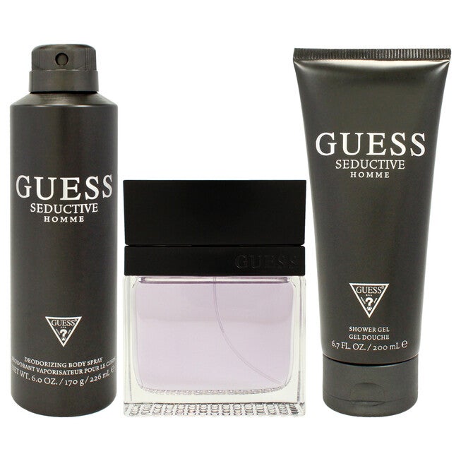 Seductive by Guess for Men - 3 Pc Gift Set 3.4oz EDT Spray, 6oz Deodorizing Body Spray, 6.7oz Shower Gel, NA, alternate image number null