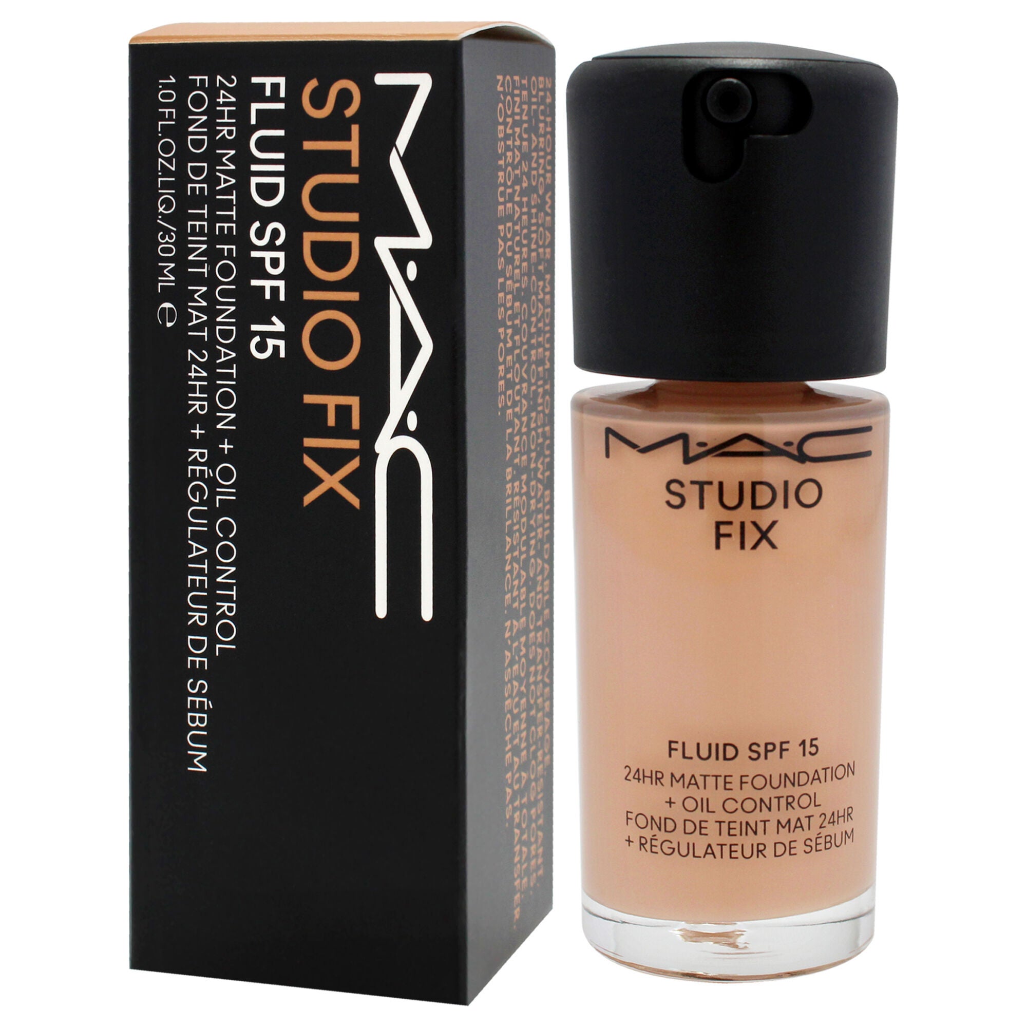 Studio Fix Fluid SPF 15 24HR Matte Foundation Plus Oil Control - NW30 Medium Beige with Rosy Undertone by MAC for Women - 1 oz Foundation, Beige, alternate image number 2