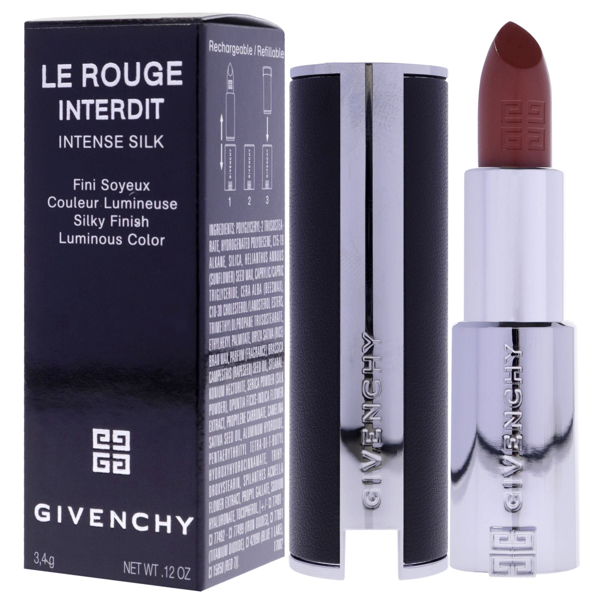 Le Rouge Interdit Intense Silk Lipstick - 500 Brun Mocha by Givenchy for Women - 0.12 oz Lipstick, , alternate image number 7