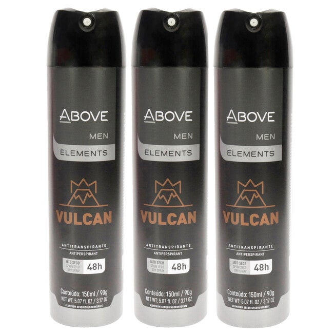 48 Hours Element Antiperspirant Deodorant - Vulcan by Above for Men - 3.17 oz Deodorant Spray - Pack of 3, NA, hi-res image number null