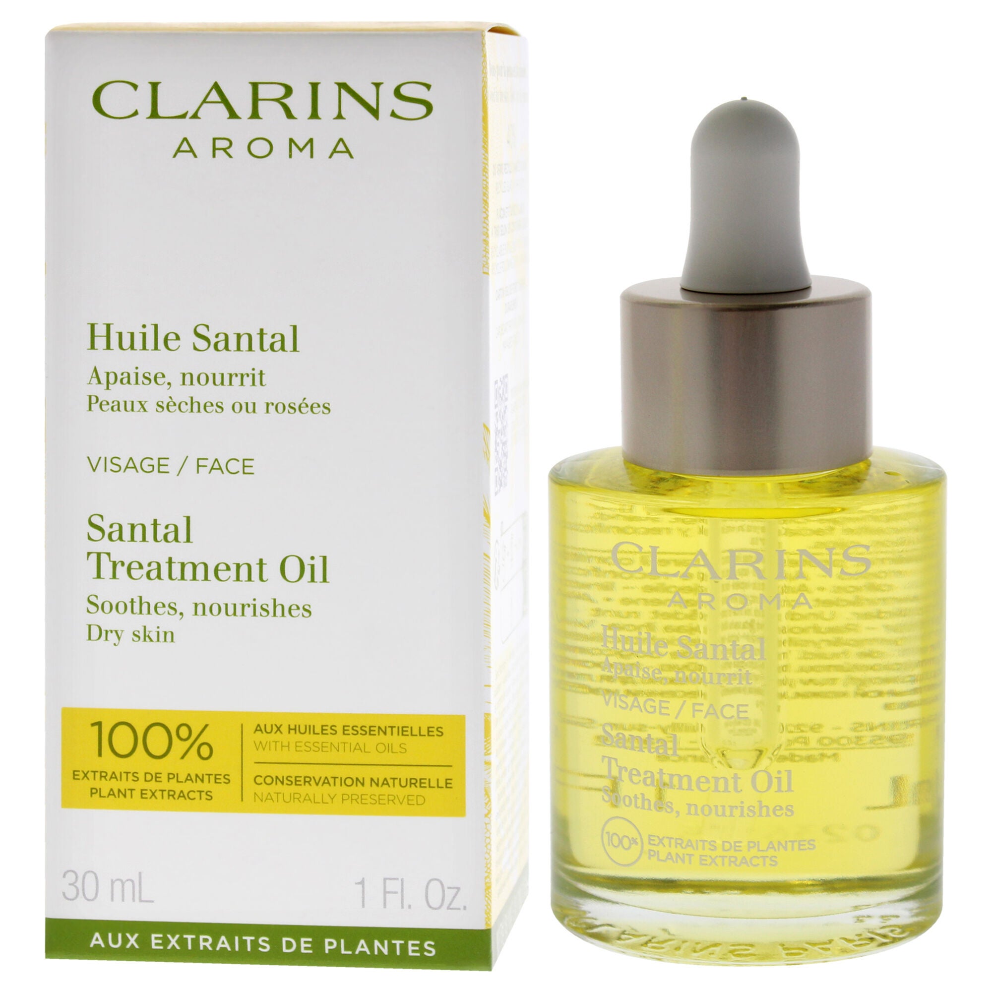 Santal Face Treatment Oil - Dry Skin by Clarins for Unisex - 1 oz Treatment, See Description, alternate image number 3