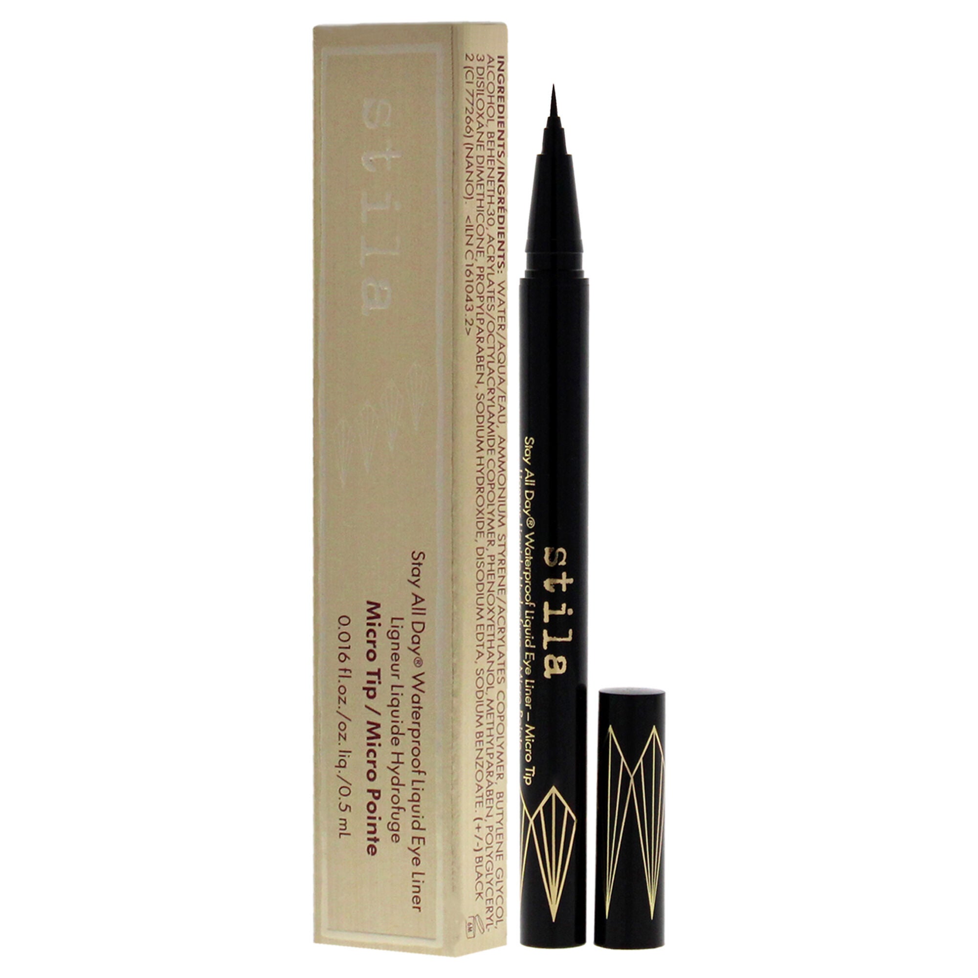 Stay All Day Waterproof Liquid Eye Liner Micro Tip - Intense Black by Stila for Women - 0.016 oz Eyeliner, See Description, alternate image number 3