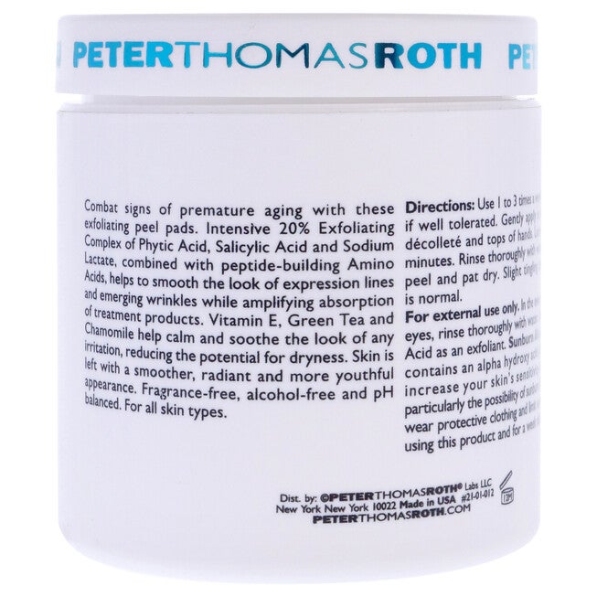 Peptide Skinjection Exfoliating Peel Pads - All Skin Types by Peter Thomas Roth for Unisex - 60 Pc Pads, NA, alternate image number null