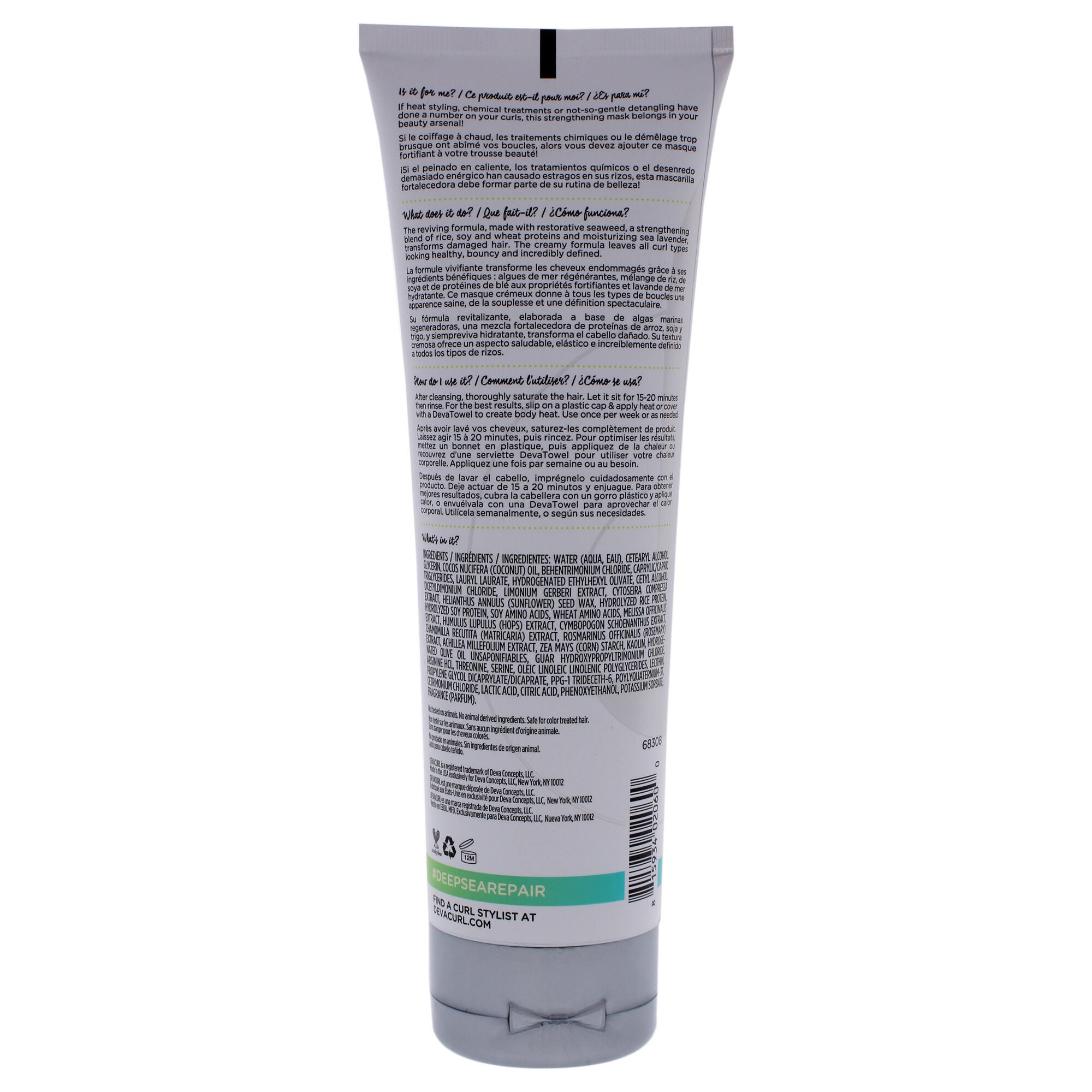 Deep Sea Repair Seaweed Strengthening Mask by DevaCurl for Unisex - 8 oz Mask, See Description, alternate image number 1
