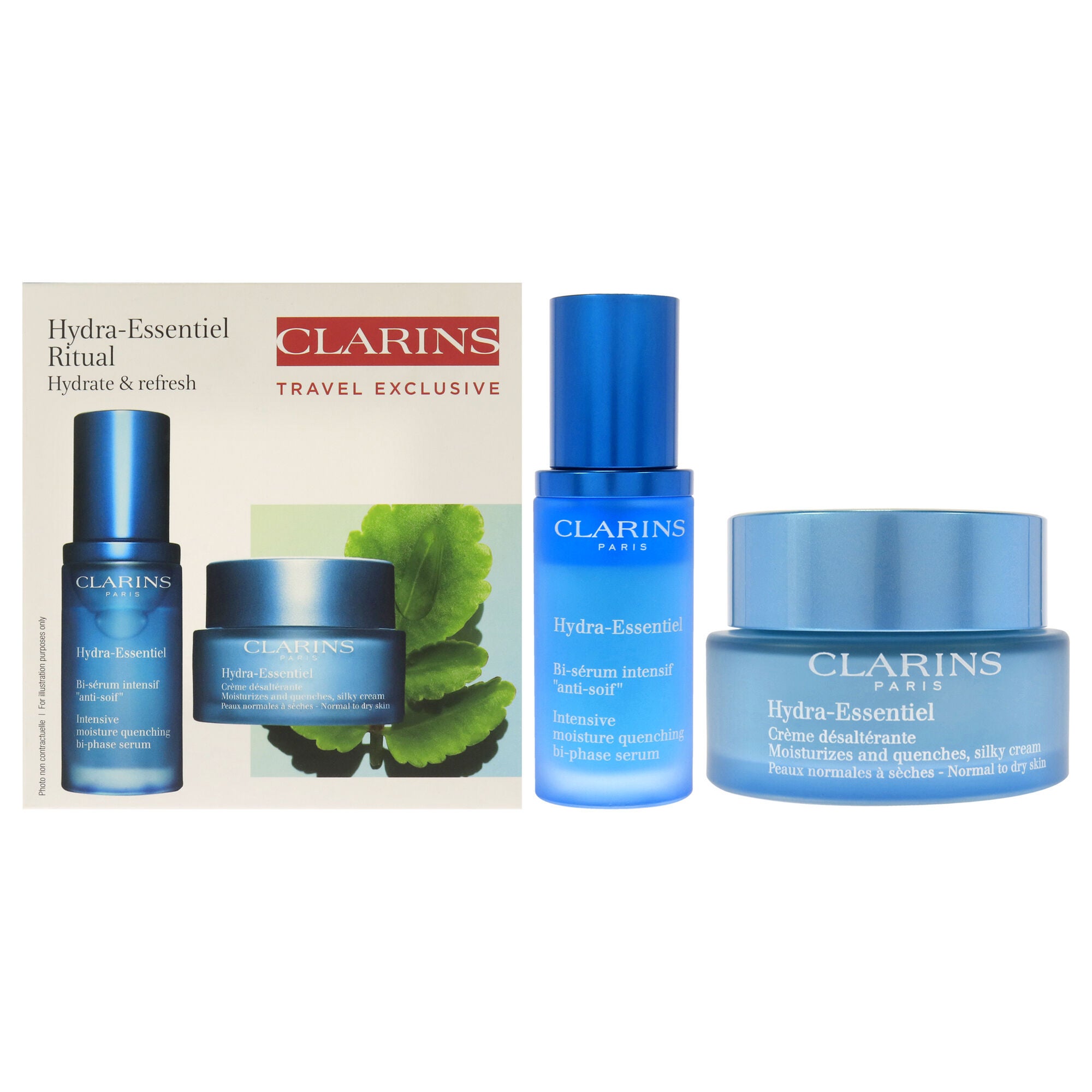 Hydra-Essentiel Experts Set by Clarins for Women - 2 Pc Set 1.7oz Moisturizing and Quench Light Cream, 1oz HydraQuench Intensive Serum, , alternate image number 4