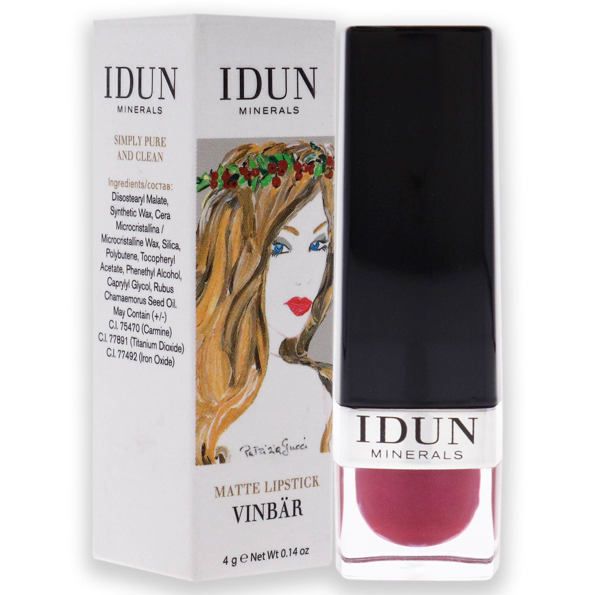 Matte Lipstick - 105 Vinbar by Idun Minerals for Women - 0.14 oz Lipstick, See Description, alternate image number 2
