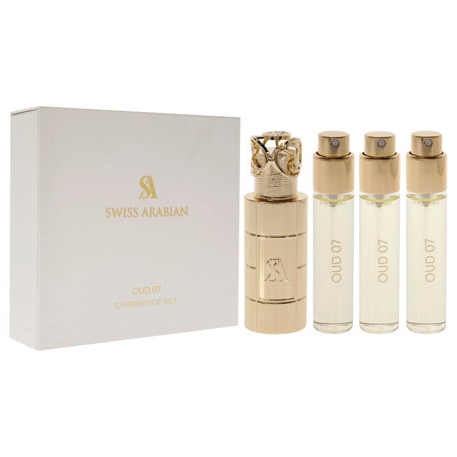 Oud 07 by Swiss Arabian for Unisex - 4 Pc Mini Gift Set 3 x 1oz Perfume Spray, Metal Case, See Description, alternate image number null