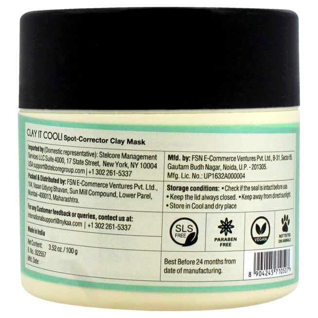 Clay It Cool Clay Mask - Spot Corrector by Nykaa Naturals for Women - 3.4 oz Mask, , alternate image number null