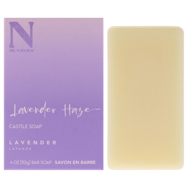 Castile Bar Soap - Lavender Haze by Dr. Natural for Unisex - 4 oz Soap, See Description, hi-res image number 0