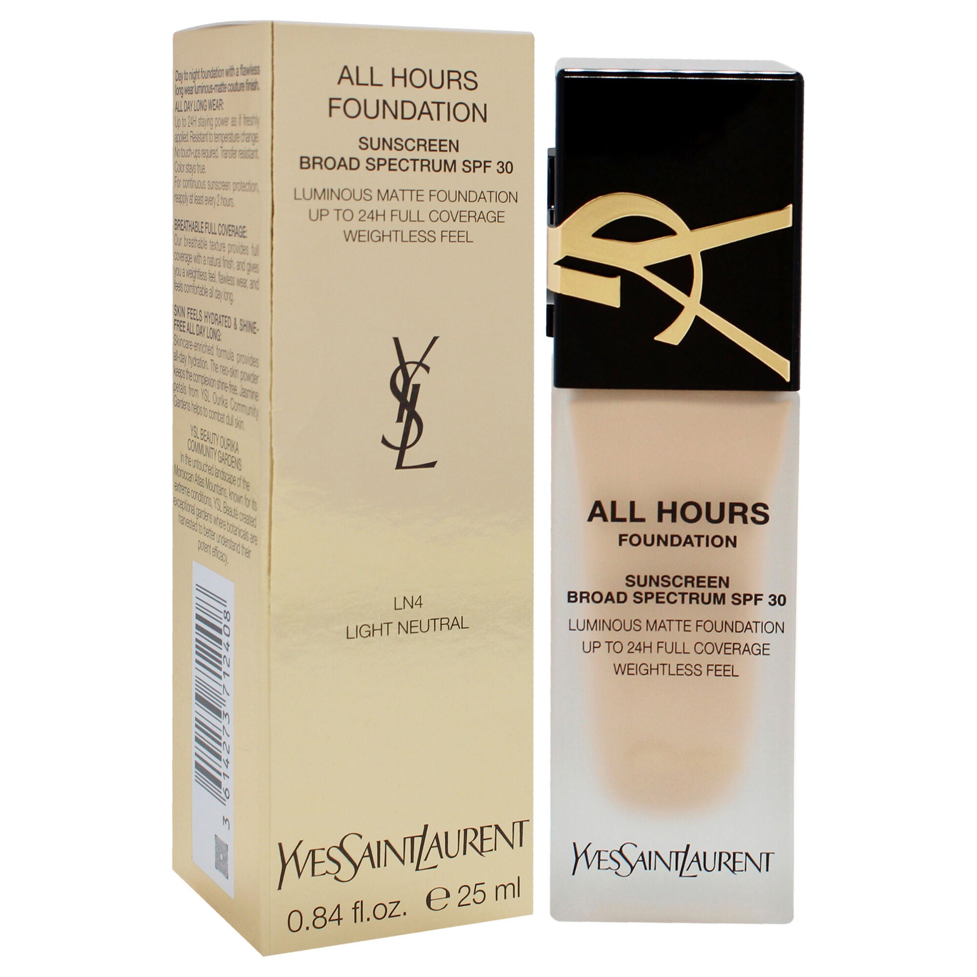 All Hours Foundation SPF 30 - LN4 Light Neutral by Yves Saint Laurent for Women - 0.84 oz Foundation, See Description, alternate image number 2