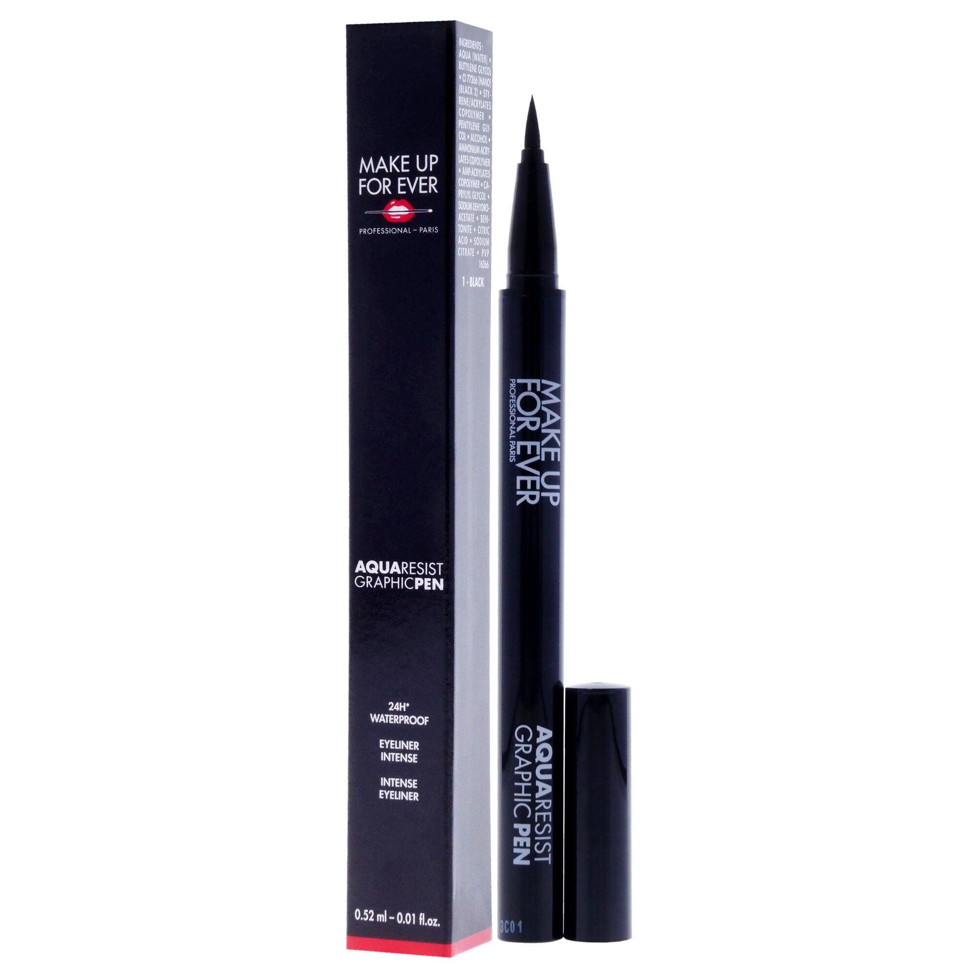 Aqua Resist Graphic Pen 24H Waterproof - 1 Black by Make Up For Ever for Women - 0.01 oz Eyeliner, See Description, alternate image number 2