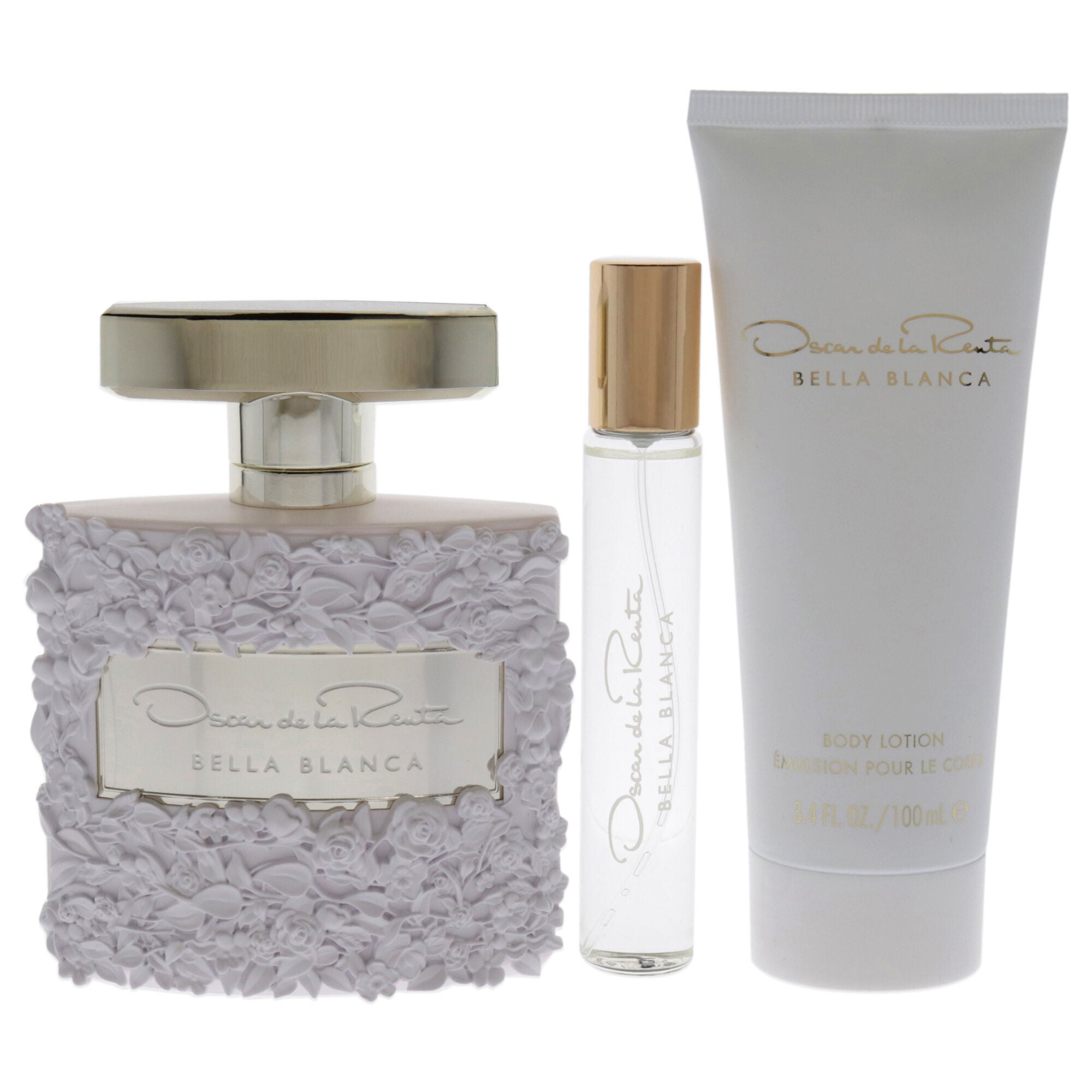 Bella Blanca by Oscar De La Renta for Women - 3 Pc Gift Set 3.4oz EDP Spray, 0.5oz EDP Spray, 3.4oz Body Lotion, See Description, alternate image number 1