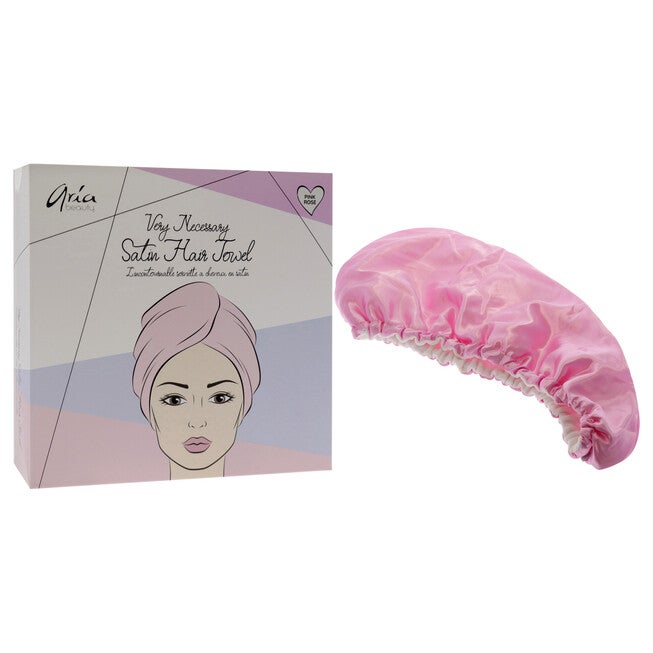 Very Necessary Satin Hair Towel - Pink by Aria Beauty for Women - 1 Pc Towel, NA, alternate image number null