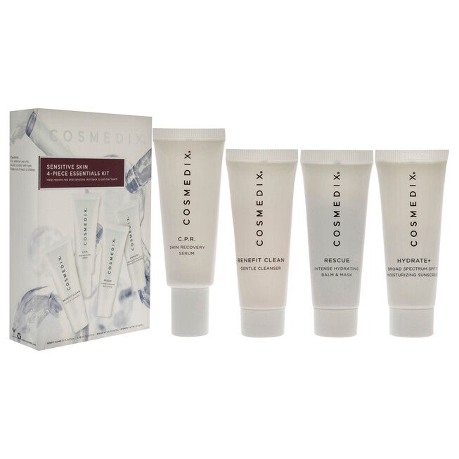 Sensitive Skin Essentials Kit by Cosmedix for Unisex - 4 Pc 0.5oz Benefit Clean, 0.5oz C.P.R., 0.5oz Rescue, 0.5oz Hydrate Plus, NA, alternate image number null