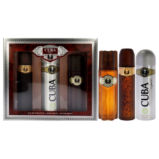 Cuba Gold by Cuba for Men - 3 Pc Gift Set 3.3oz EDT Spray, 6.6oz Deodorant Spray, 3.3oz After Shave, NA, hi-res image number null