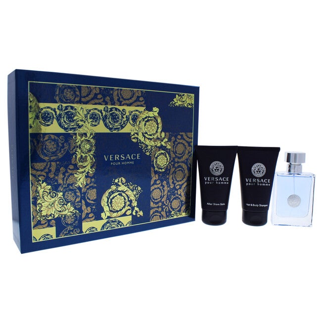 Versace Pour Homme by Versace for Men - 3 Pc Gift Set 1.7oz EDT Spray, 1.7oz Hair and Body Shampoo, 1.7oz After Shave Balm, , alternate image number null