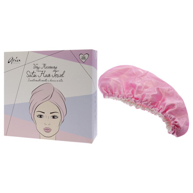 Very Necessary Satin Hair Towel - Pink by Aria Beauty for Women - 1 Pc Towel, NA, alternate image number null