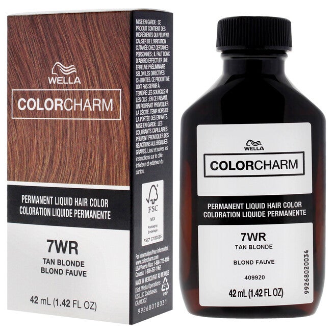 Color Charm Permanent Liquid Hair Color - 7WR Tan Blonde by Wella for Unisex - 1.42 oz Hair Color, NA, alternate image number null