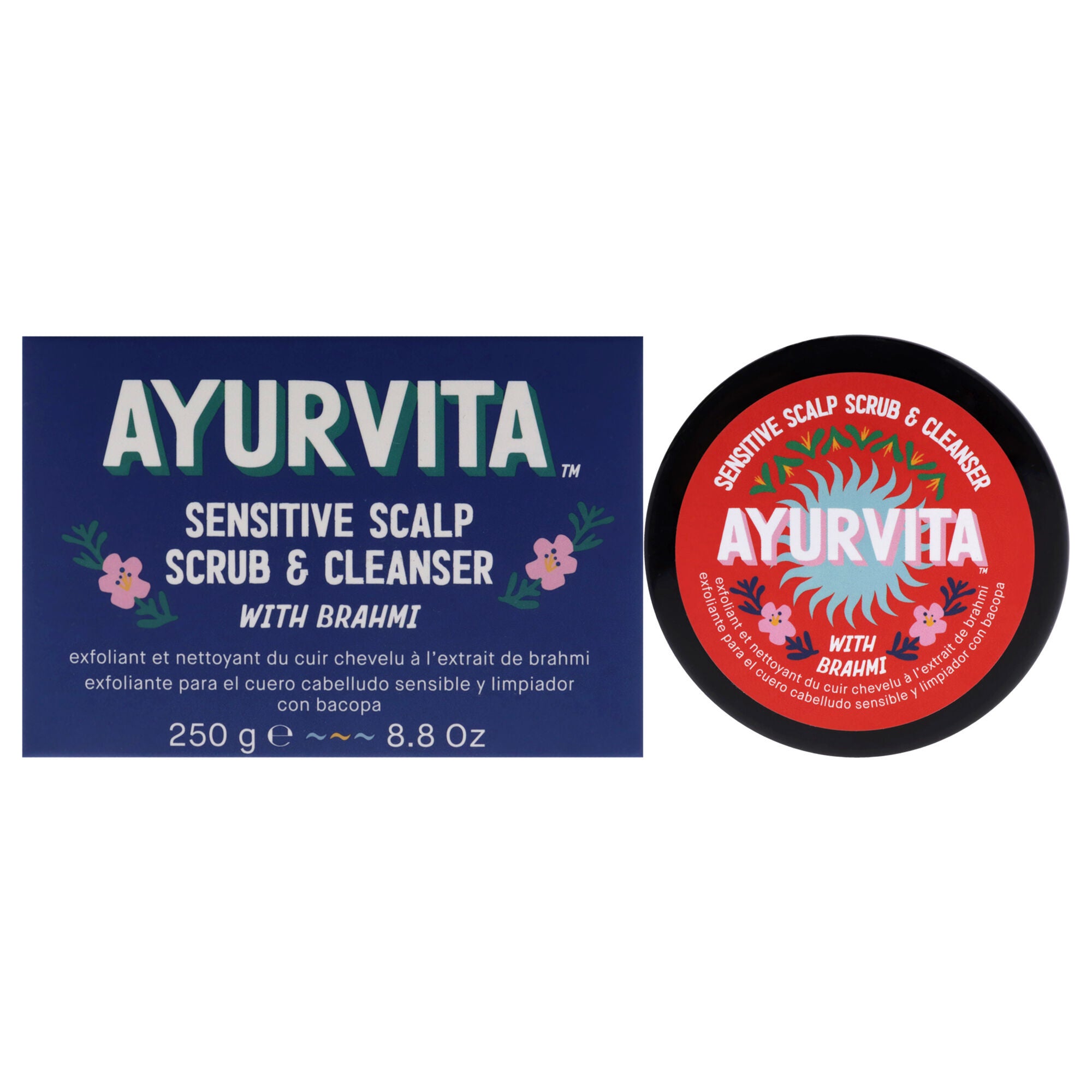 Brahmi Sensitive Scalp Scrub and Cleanser by AyurVita for Unisex - 8.8 oz Cleanser, See Description, hi-res image number 0
